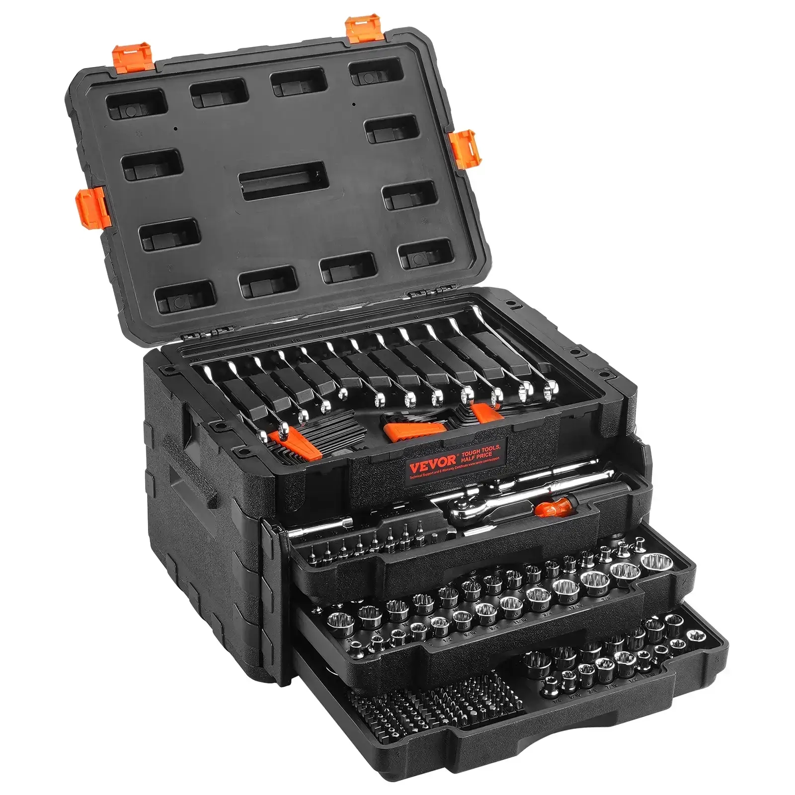 Heavy-Duty Tool Kits, 450-Pcs Automotive Tools Set with 1/4