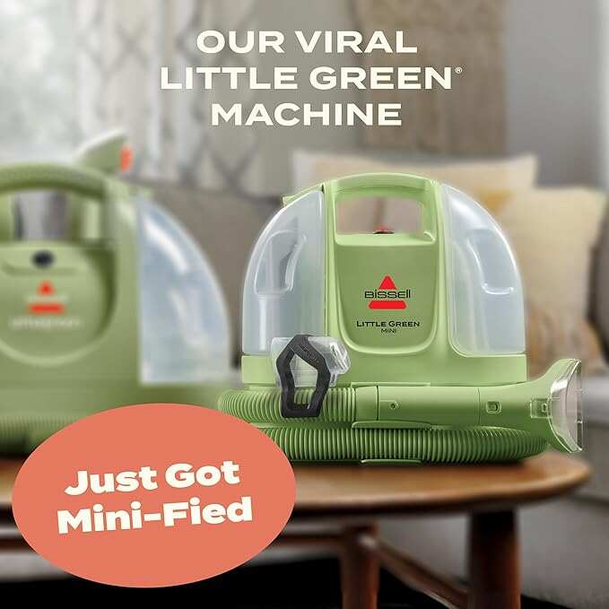 【Flash Sale】Little Green Mini Portable Carpet and Upholstery Deep Cleaner, Car/Auto Detailer, with HydroRinse Self-Cleaning Tool and 4