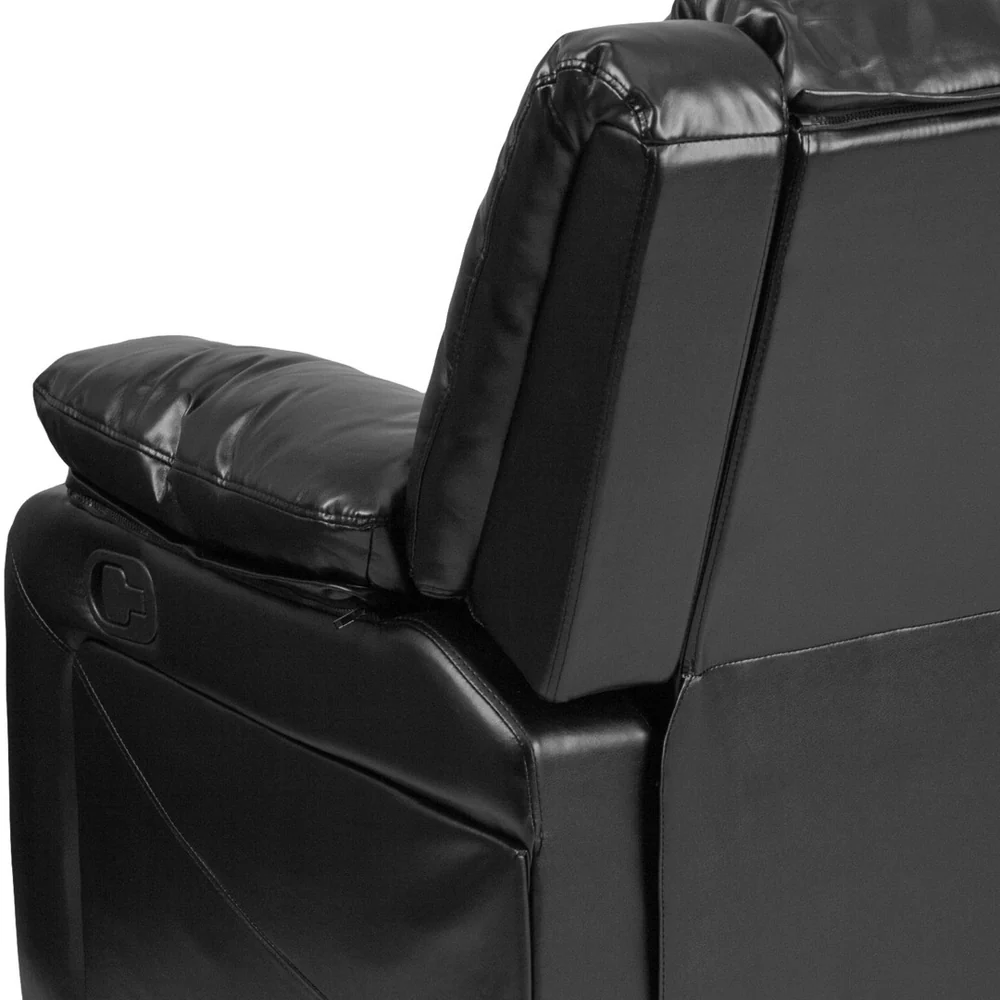 Harmony Series Reclining Loveseat with Plush Pillow-Back Cushions for Ultimate Comfort & Style - Black LeatherSoft