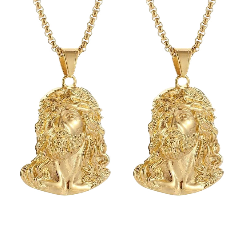⏳Limited-time 35% off⏰Jesus Head Pendant Necklace✝️📿