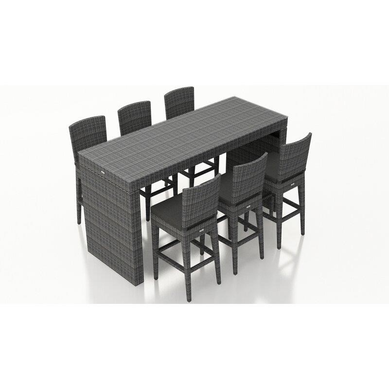 Gilleland Rectangular 6 - Person 78.75'' Long Bar Height Dining Set with Cushions