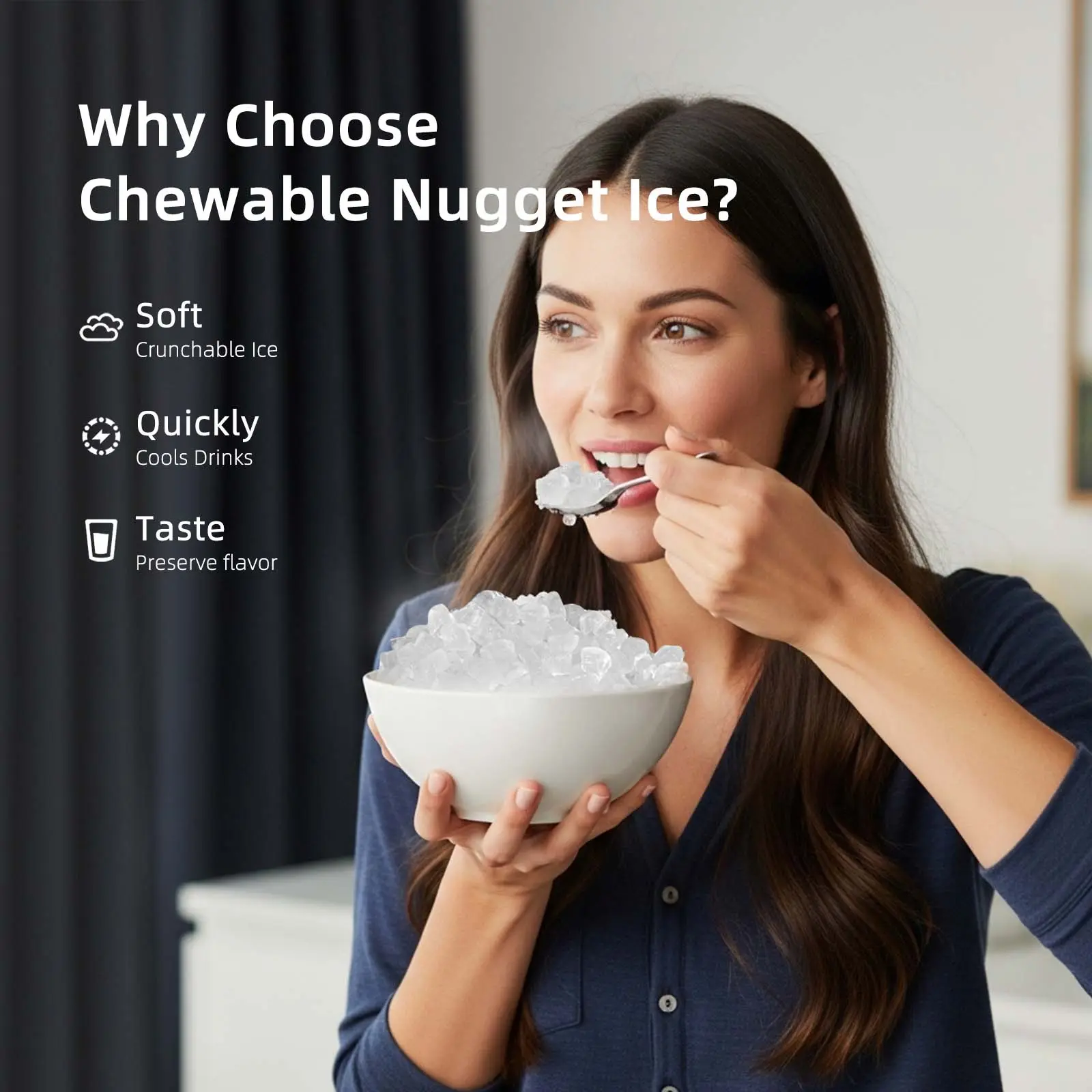 🔥Last Chance Sale🔥 Nugget Ice Maker, 45Lbs/Day