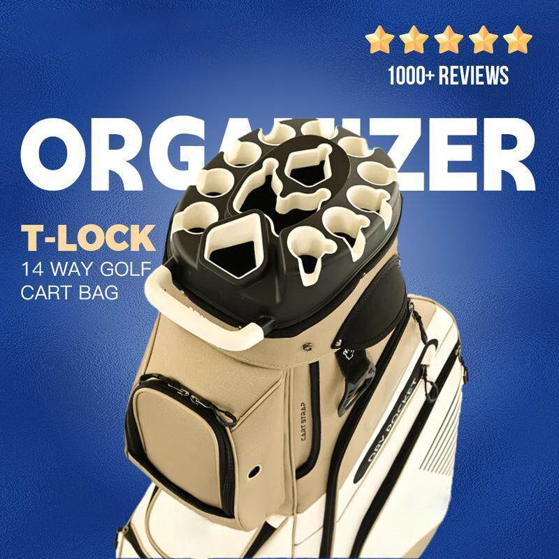 T-Lock Golf Cart Bag with 14 Way Organizer Divider Top