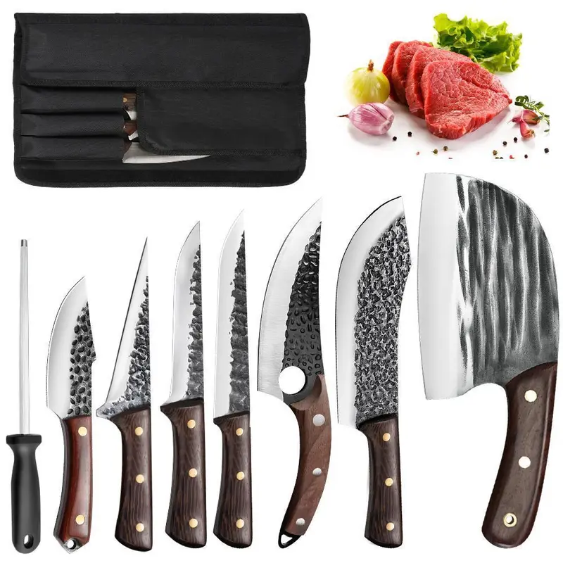 🔥 Special Offer — 14-Piece High-Carbon Stainless Steel Kitchen Knife Set with Wooden Handles & Accessories 🔪