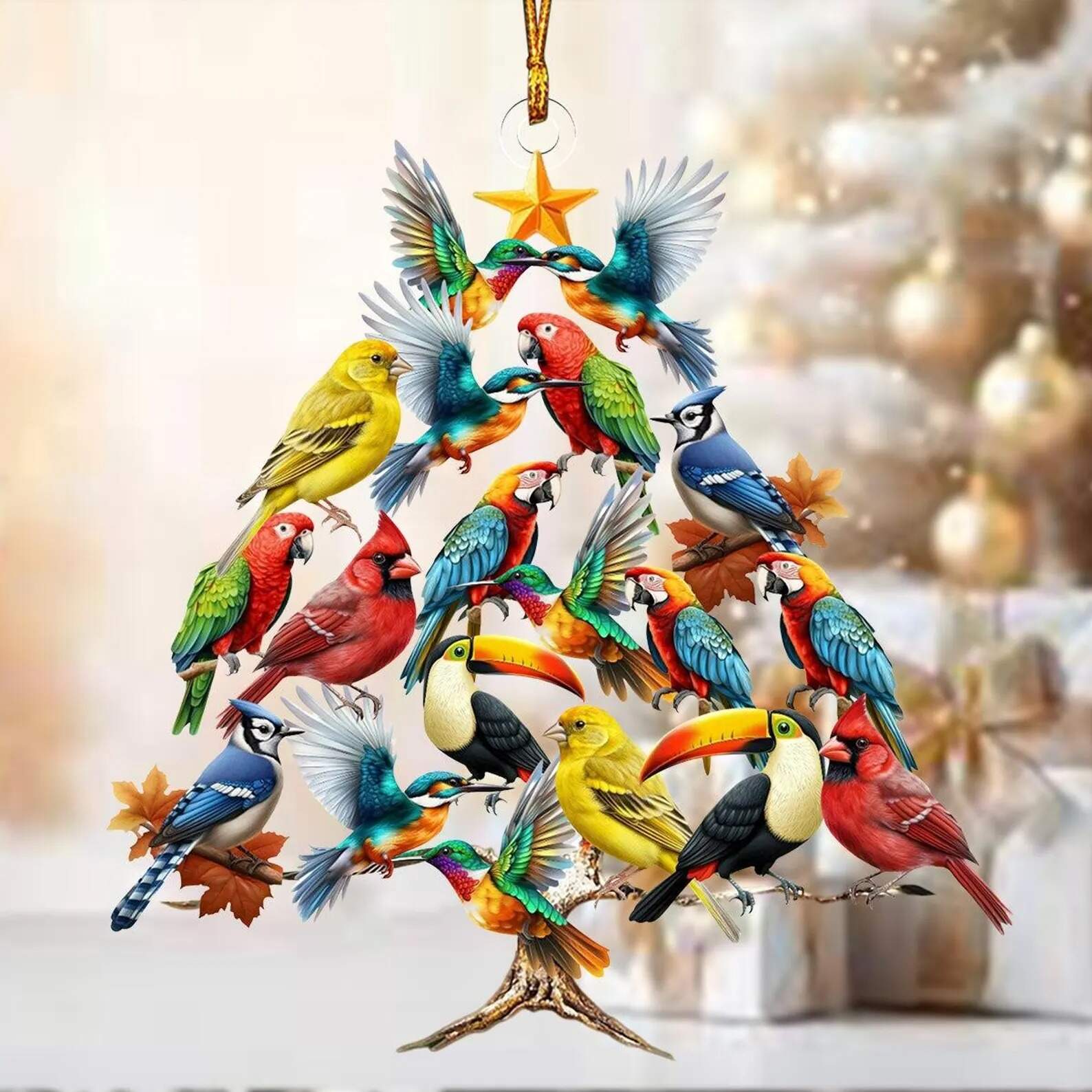 Colorful Bird Christmas Tree Ornament