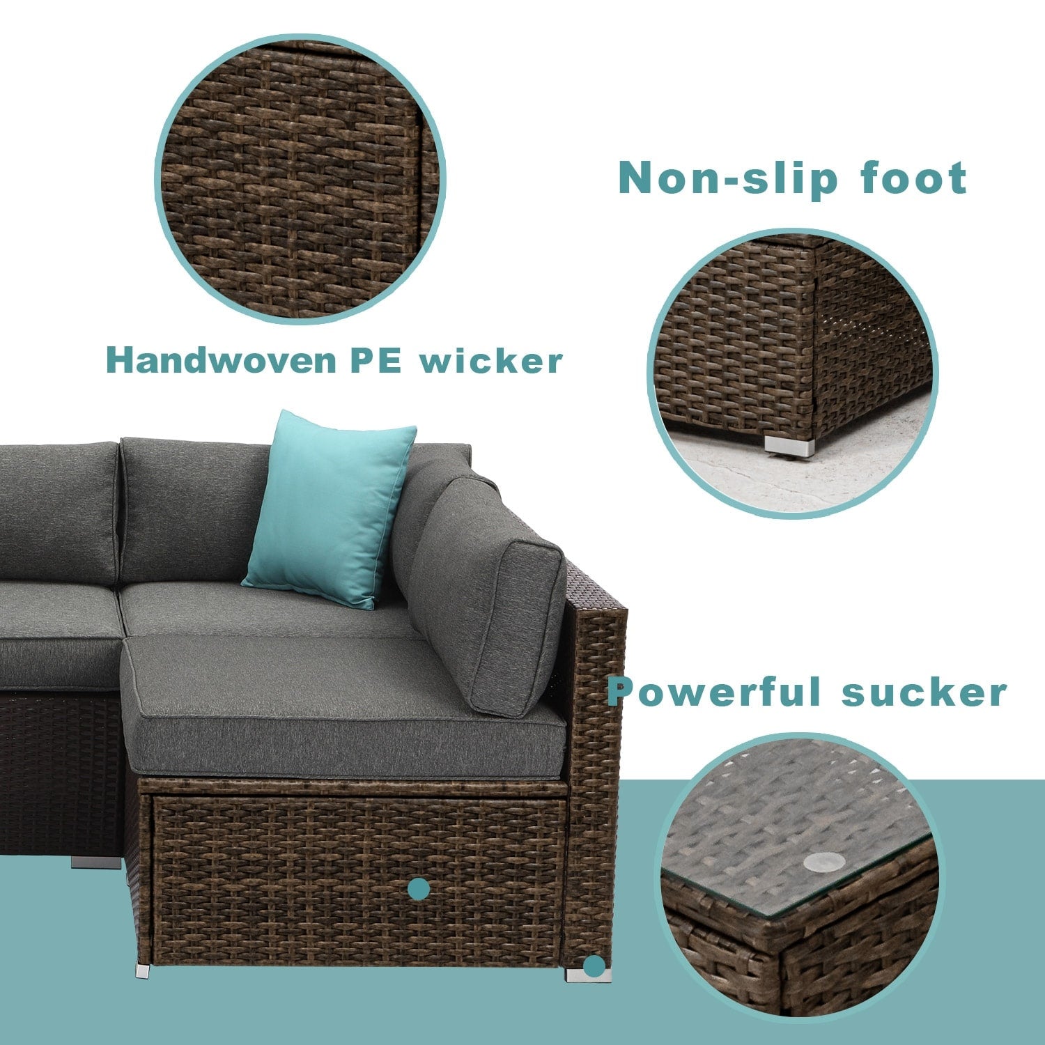 COSIEST 9-piece Outdoor Sectional Sofa Set with Fire Table