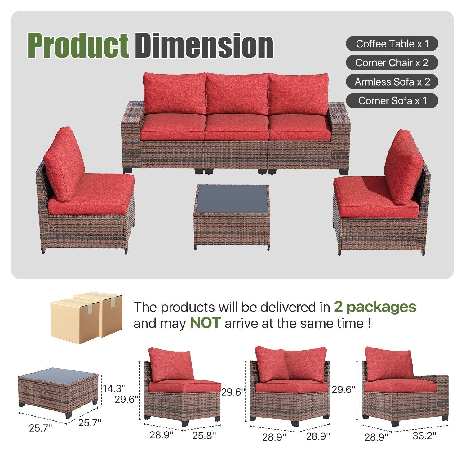 Patio Furniture Set , Outdoor Sectional Sofa Set