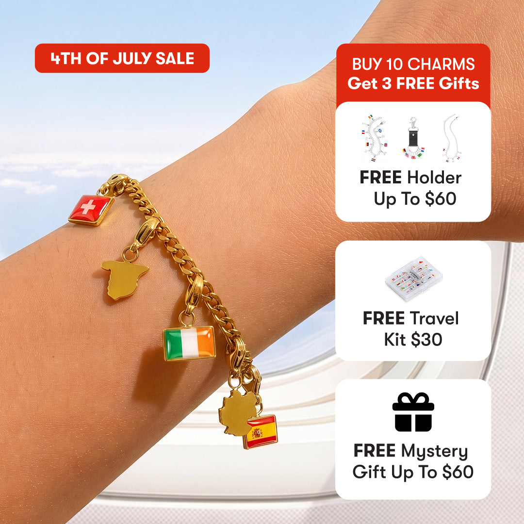 Flag & Map Charms Set