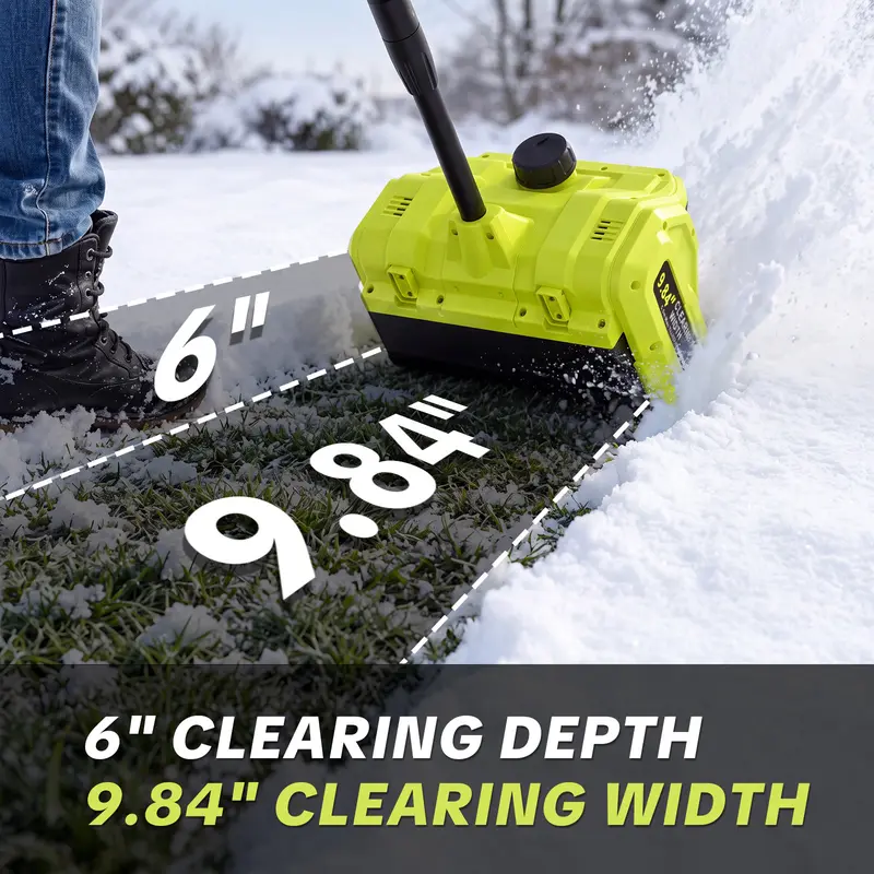🔥Last Chance Sale🔥21V Cordless Snow Shovel with 2×3.6Ah Batteries, Adjustable Handle & Directional Snow Chute
