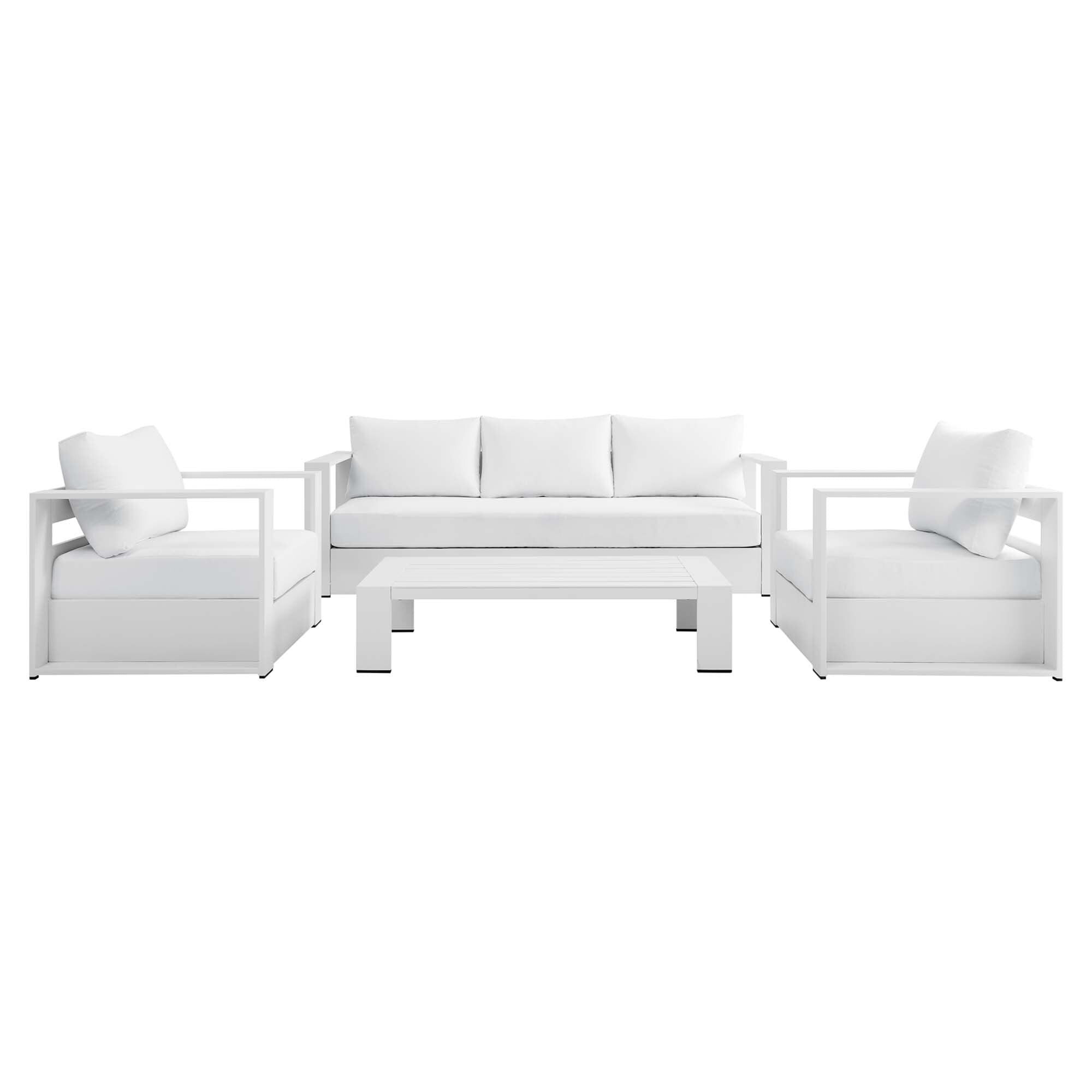 Tahoe Outdoor Aluminum 4-piece Conversation Set with Coffee Table