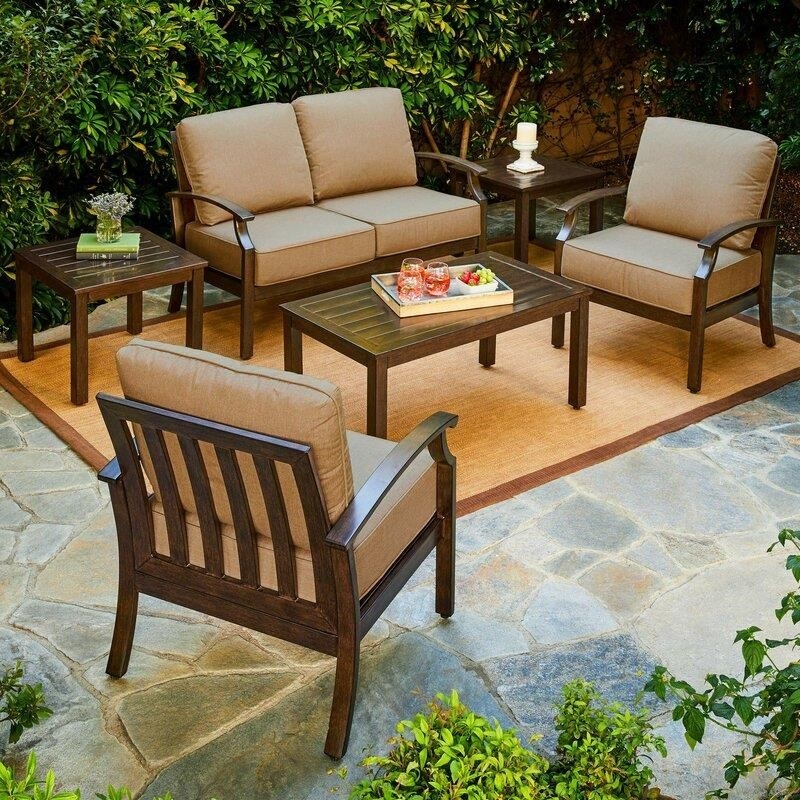 Higden Metal 4 - Person Seating Group with Cushions
