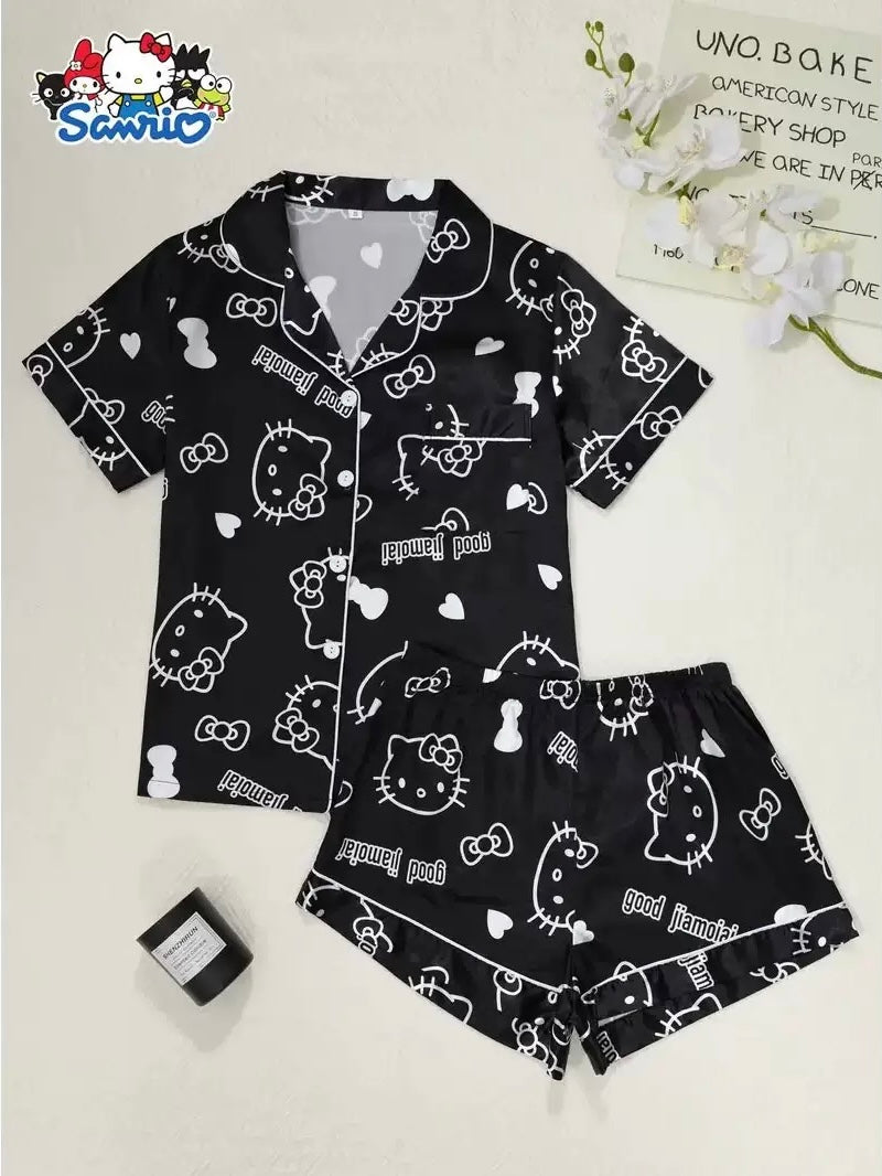 Sanrio Womens Silk Satin Pajama Sets（S-XXXL）