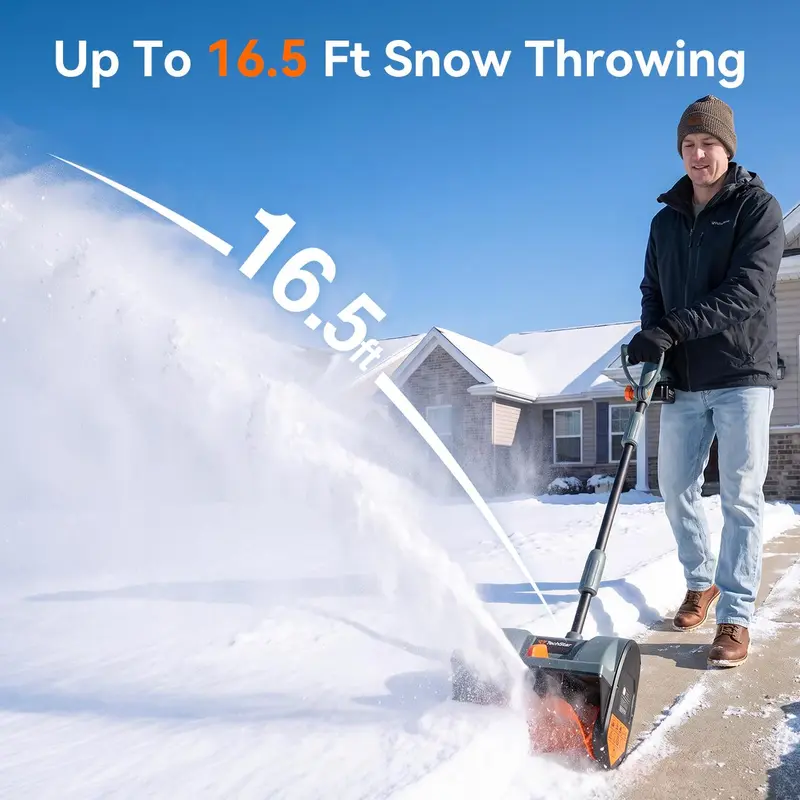 40V/21V Cordless Snow Blower with Dual Battery, 16