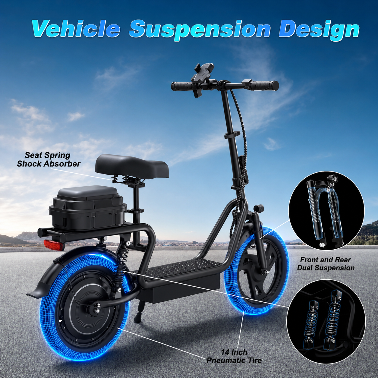 🔥Limited Sale🔥 500W Seated Electric Scooter – Fast, Foldable & Built for Daily Rides