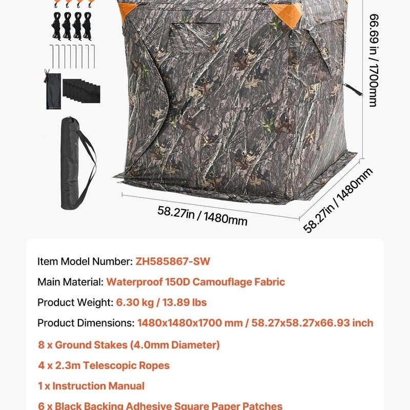 270° See-Through Hunting Blind for 2-3 Person Pop-Up Deer
