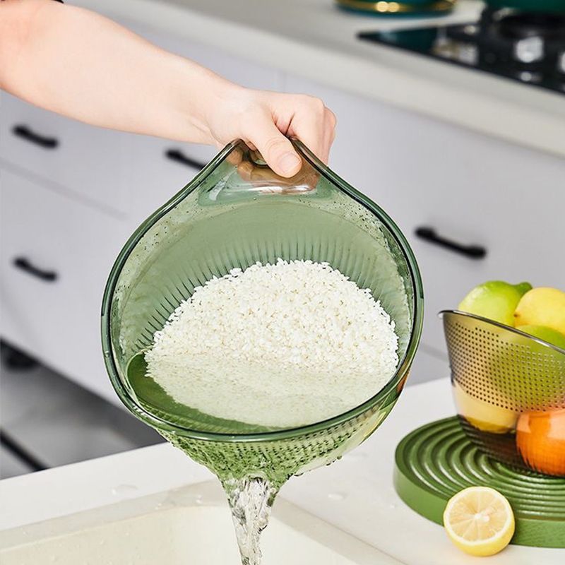 Bol à riz multifonction avec passoire intégrée et poignée – lave et égoutte en un geste