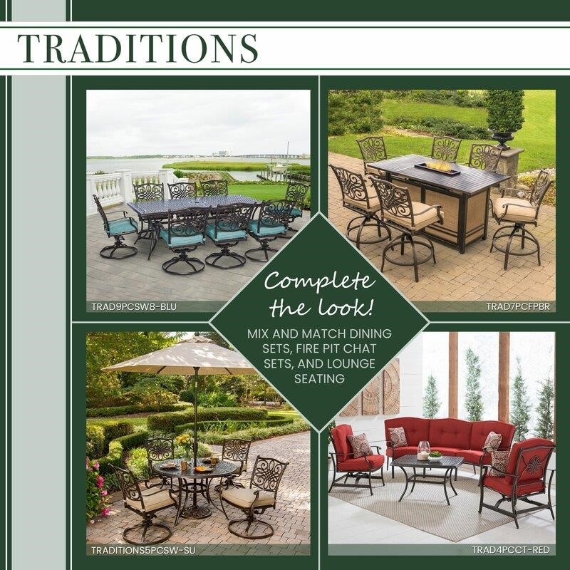 Bucci Round 6 - Person 56'' Long Aluminum Bar Height Dining Set with Cushions