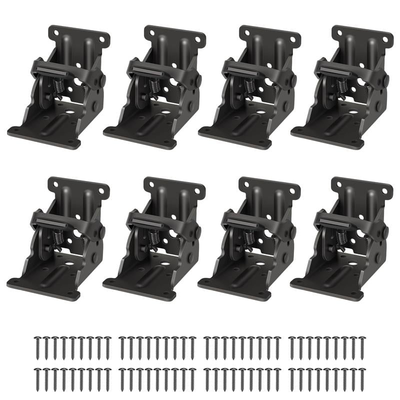 Heavy-duty folding brackets with 90° locking - space-saving steel hinges