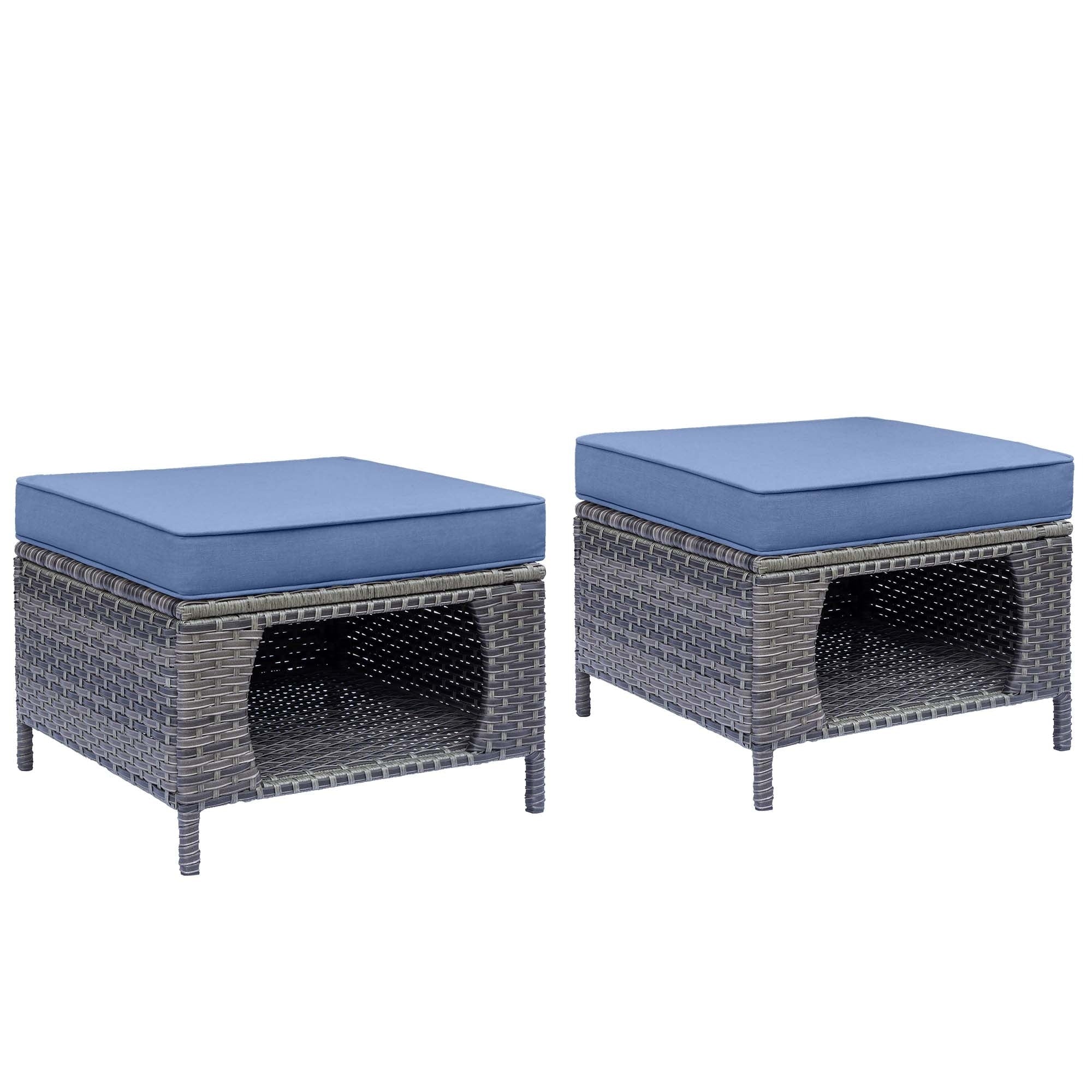 Outdoor Patio Furniture Set-Wicker Patio Conversation Swivel Chair Set