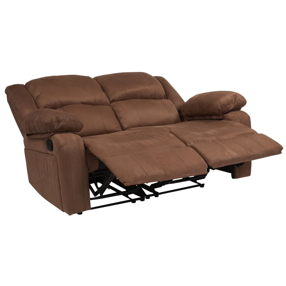 Harmony Series Reclining Loveseat with Plush Pillow-Back Cushions for Ultimate Comfort & Style - Black LeatherSoft