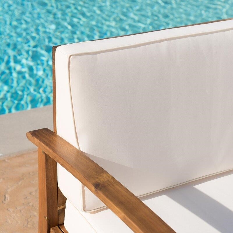 Jamila Solid Wood 8 - Person Seating Group with Cushions