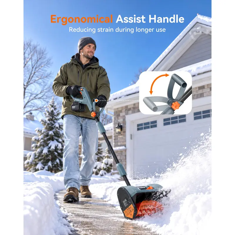 40V/21V Cordless Snow Blower with Dual Battery, 16