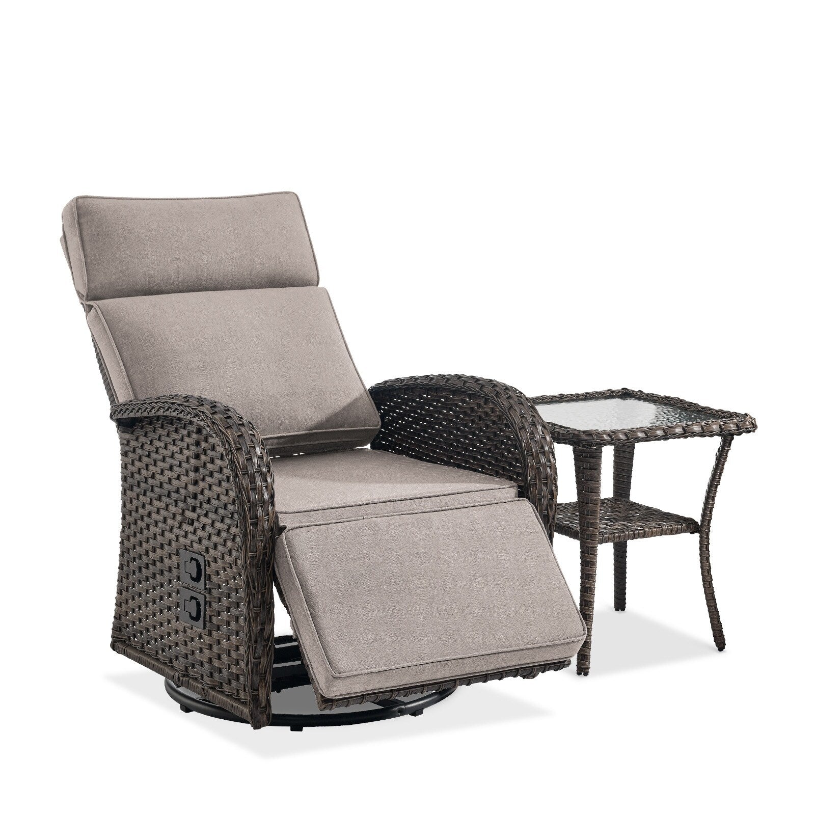 Pocassy Reclining Patio Chair with Adjustable Backrest