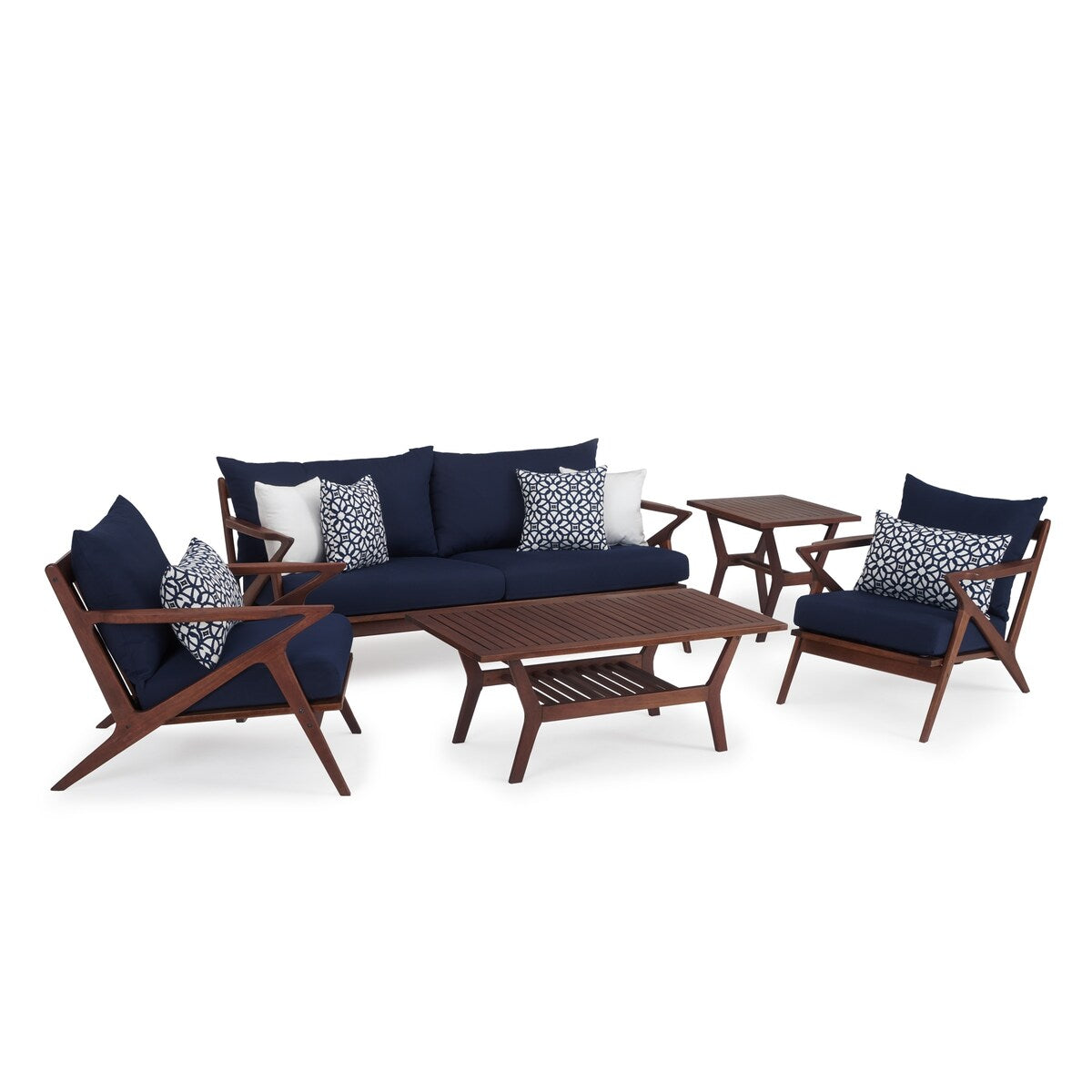 Vaughn 5 Piece Sunbrella Outdoor Patio Seating Set