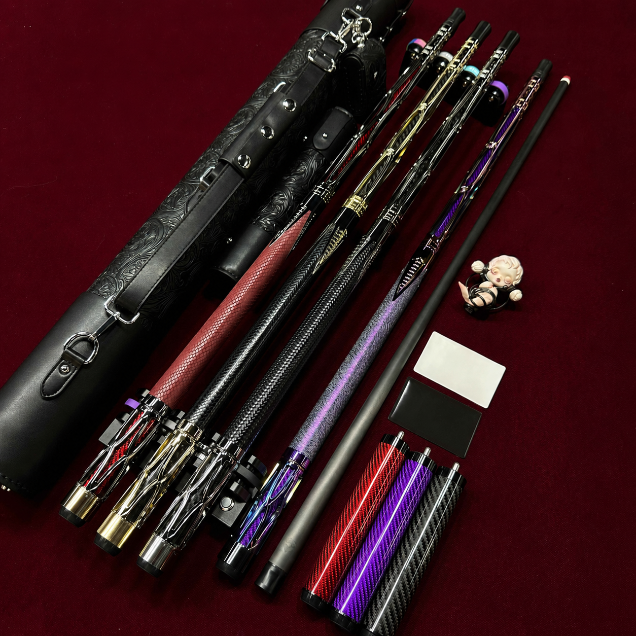 🔥 Pro Carbon Fiber Pool Cue Set – Luxury Metal Billiard Stick with Adjustable Weight & Free Accessories