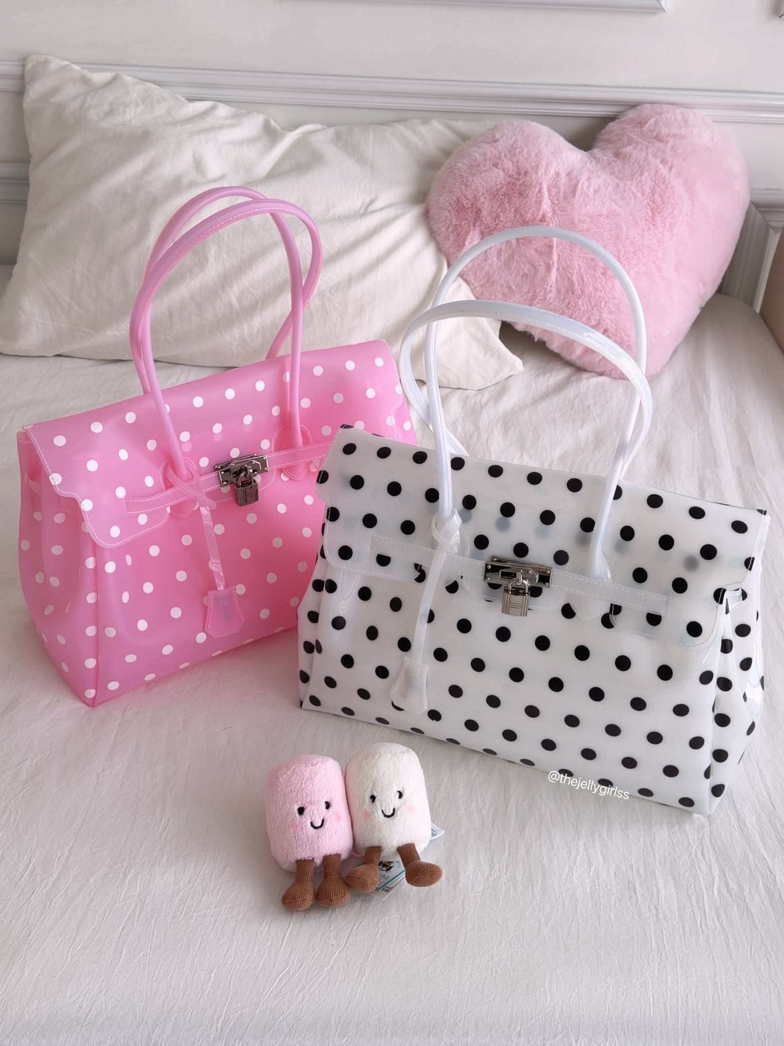 Girly Polka Dots Jelly Tote Shoulder Bag