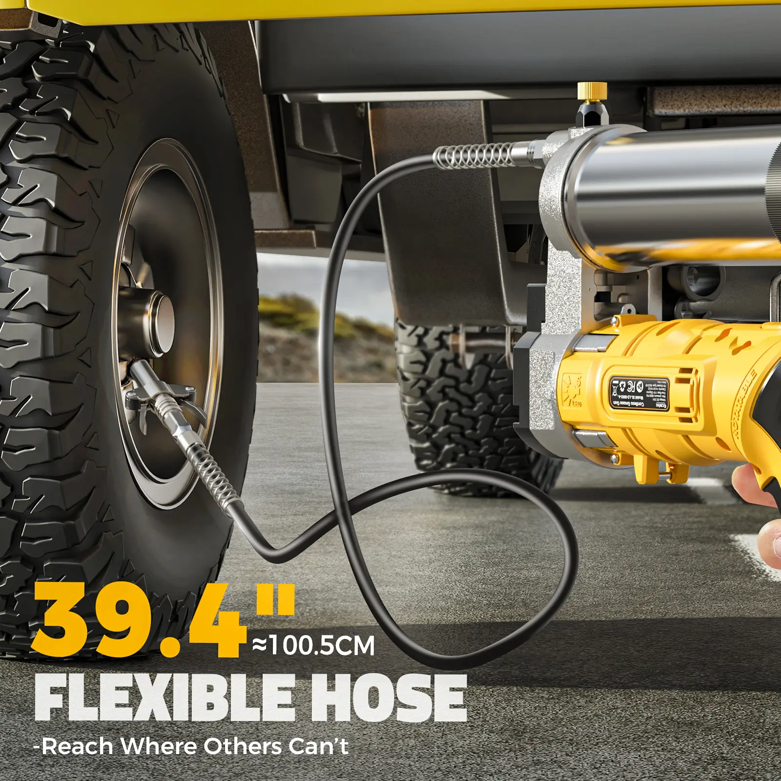 Cordless Grease Gun,12000PSI Dual Grip Grease Gun Tool,Works with Bulk & Cartridge Grease,39