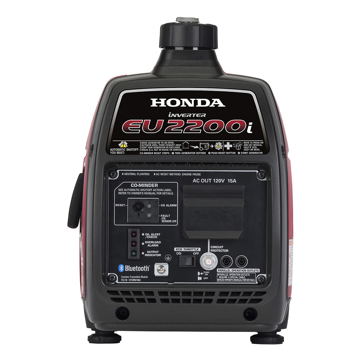 2200-Watt Remote Stop/Recoil Start Bluetooth Super Quiet Gasoline Powered Inverter Generator with Advanced CO Shutdown