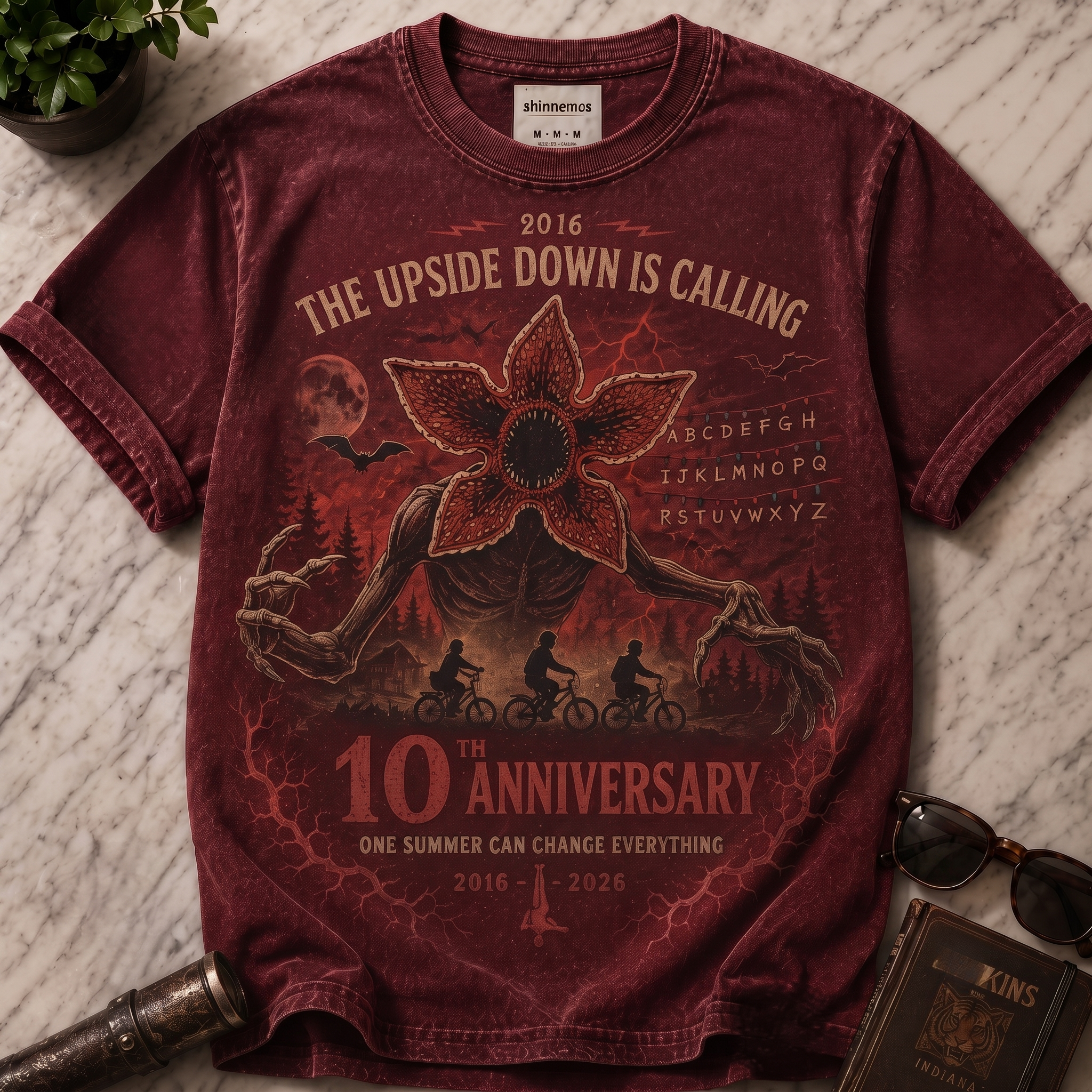 The Upside Down 10th Anniversary Vintage Graphic T-shirt