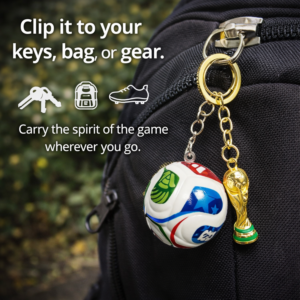 ⚽🏆 Trophy & Ball Keychain