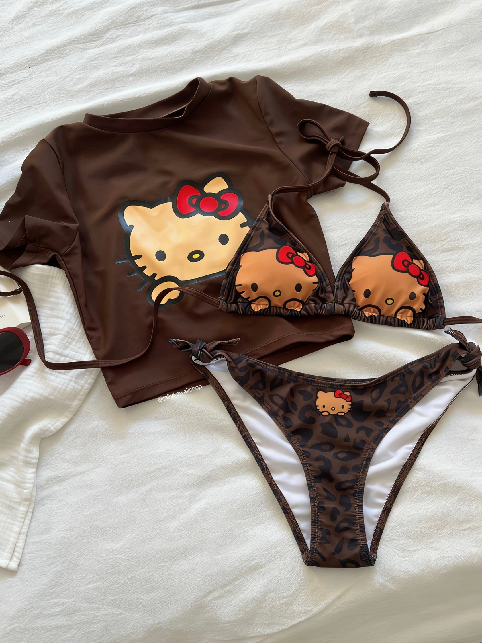 Hellokitty 3 Piece Swimsuit Halter String Bikini