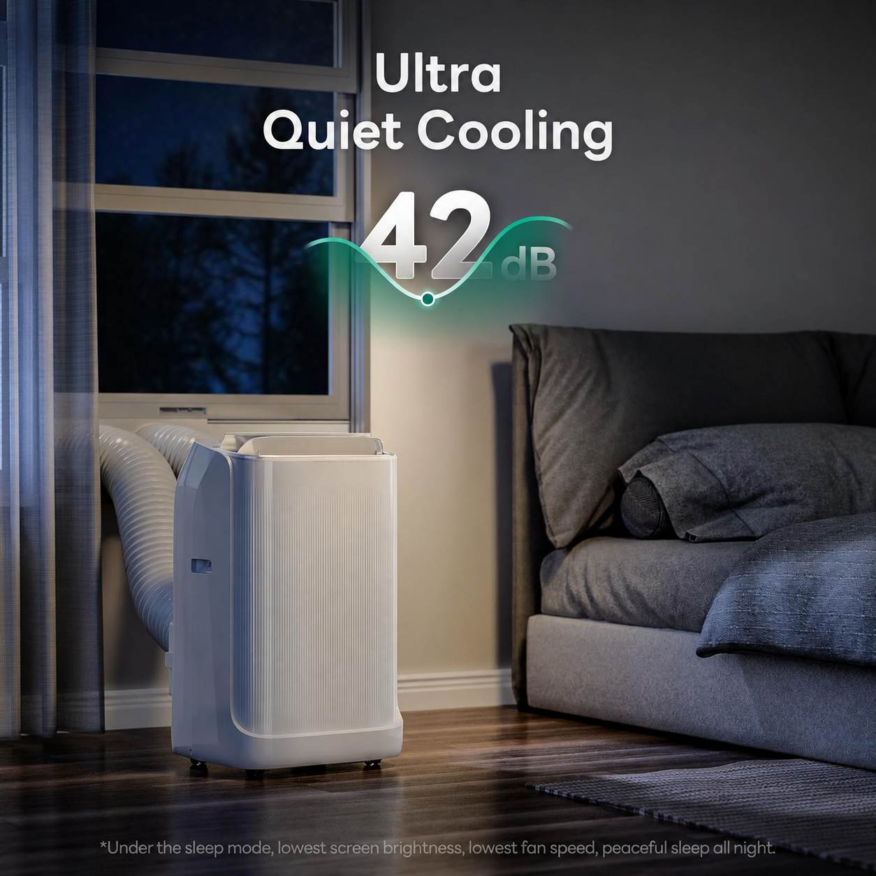 🔥Clearance Sale🔥14,000 BTU Dual Hose Portable AC – Smart Inverter Cooling for Rooms Up to 500 sq.