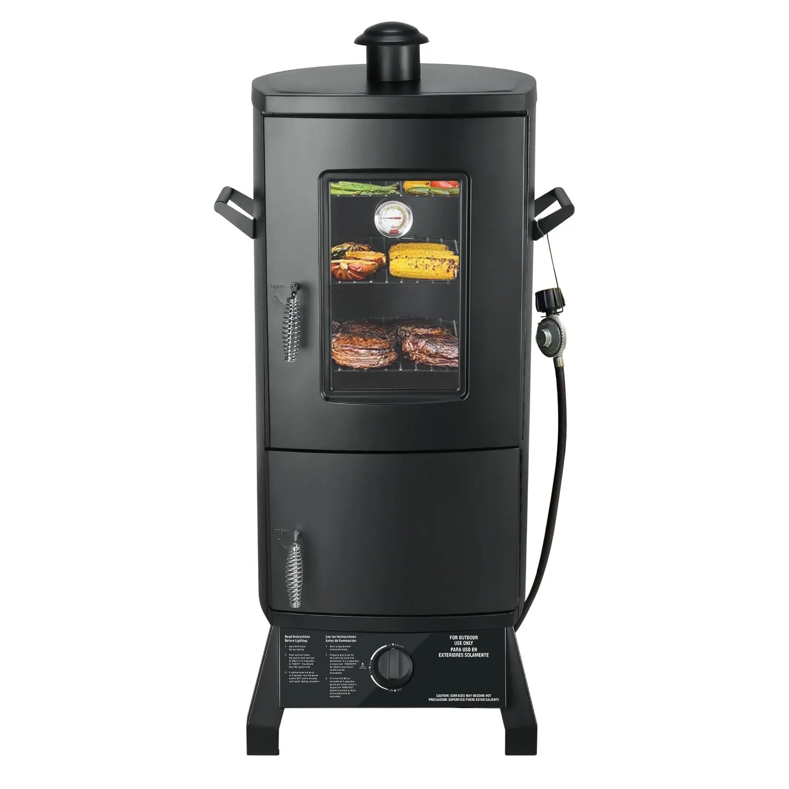 🔥🔥Last Chance Sale🔥Vertical Barbecue Smoker Set with Cover, Grills, 3 Removable Shelves, Temperature Control, Sturdy Alloy Steel Construction