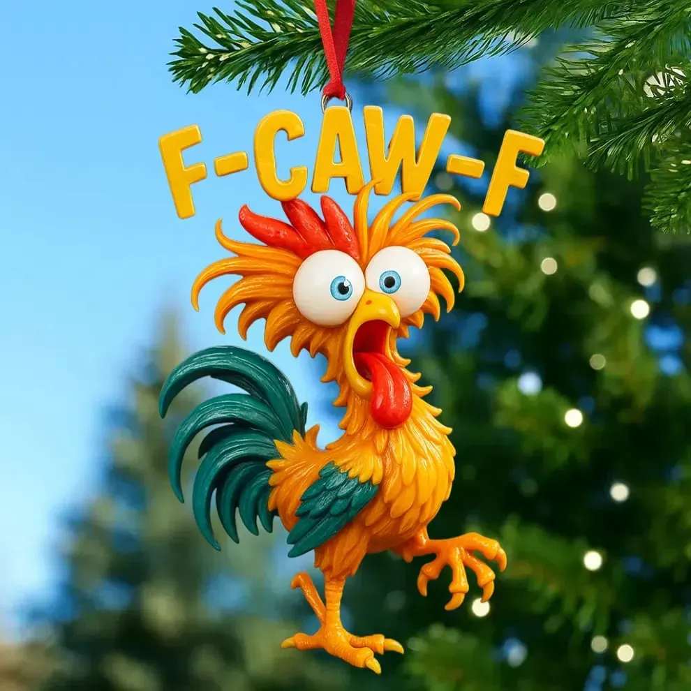 Funny Angry Chicken Christmas Ornaments