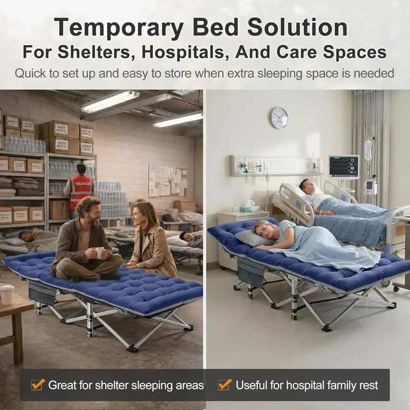 Folding Camping Cot with Mattress