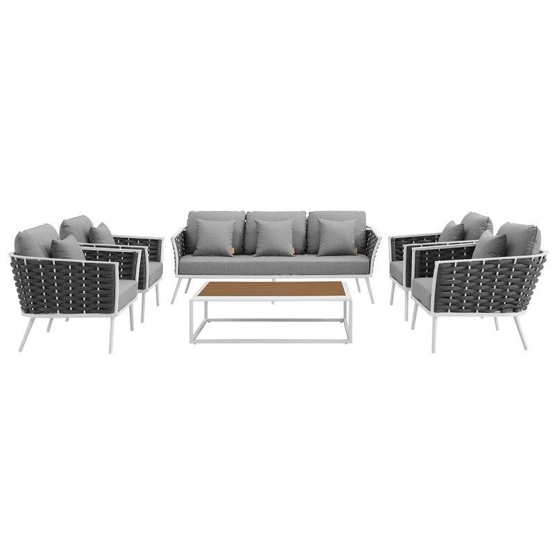 Kemberton 6 Piece Sofa Seating Group with Cushions