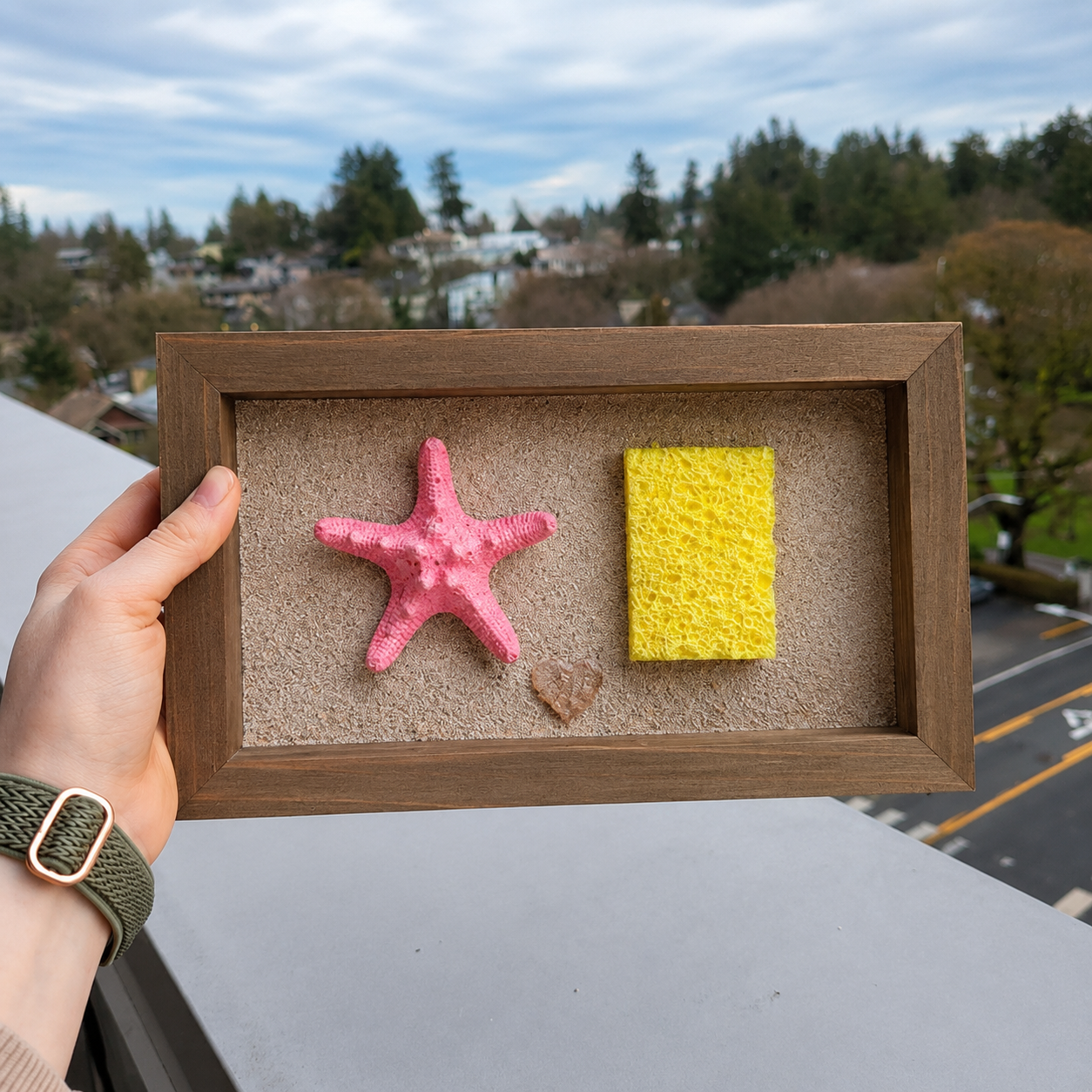 Best Buds Beneath the Waves – 3D Starfish & Sponge Friendship Shadow Box