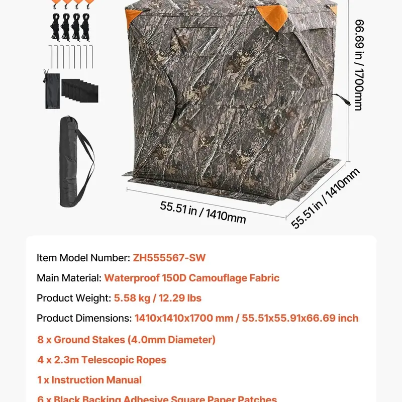 270° See-Through Hunting Blind for 2-3 Person Pop-Up Deer