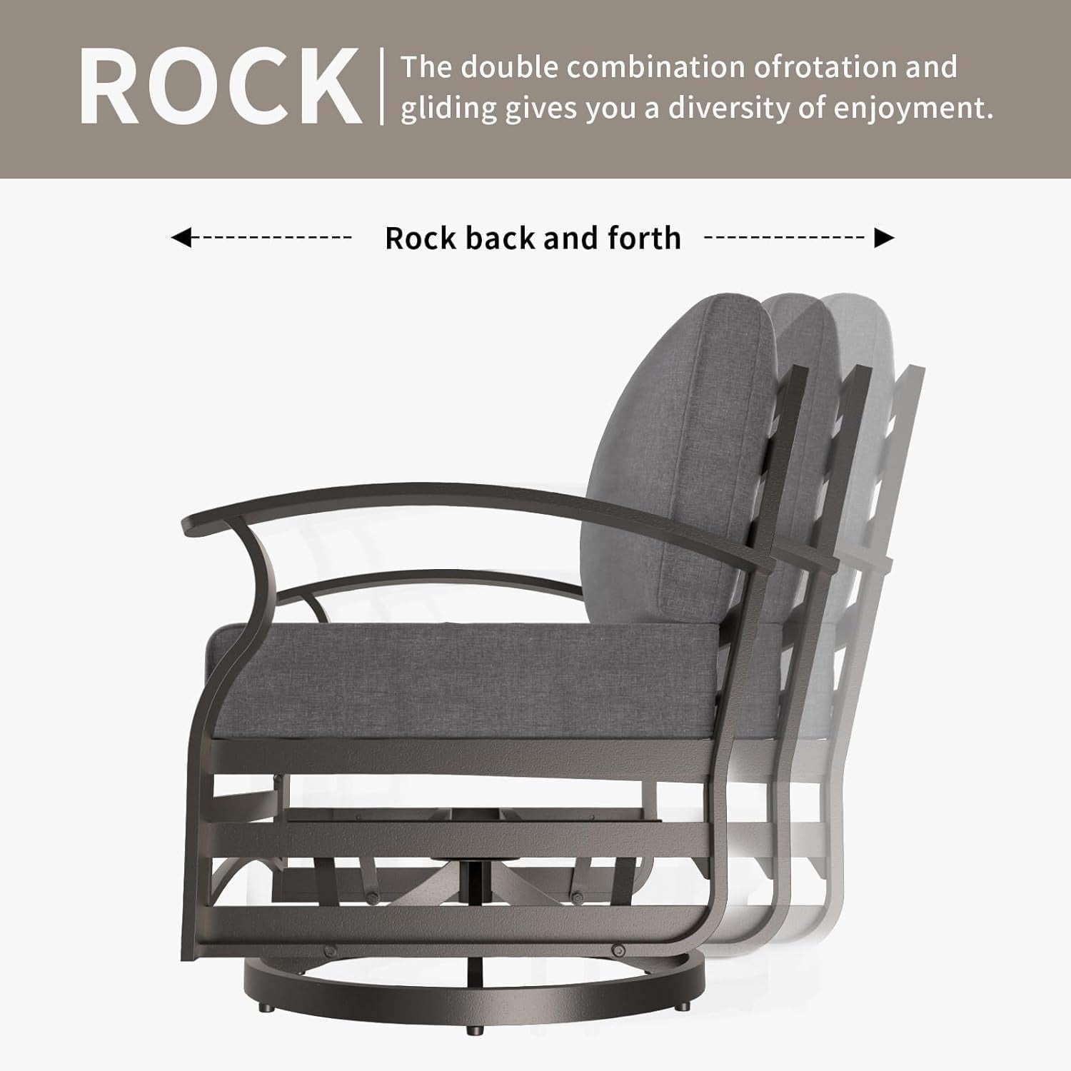 Kullavik Aluminum Outdoor Patio Furniture with Curved Armrests & Firepit Table