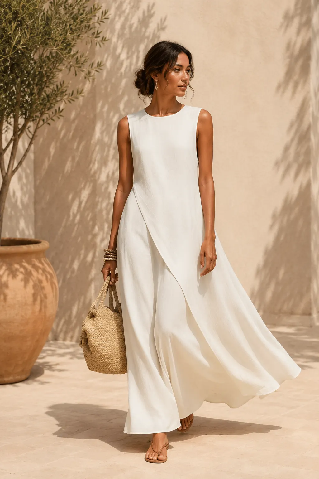 Minimalist Sleeveless A-Line Maxi Dress