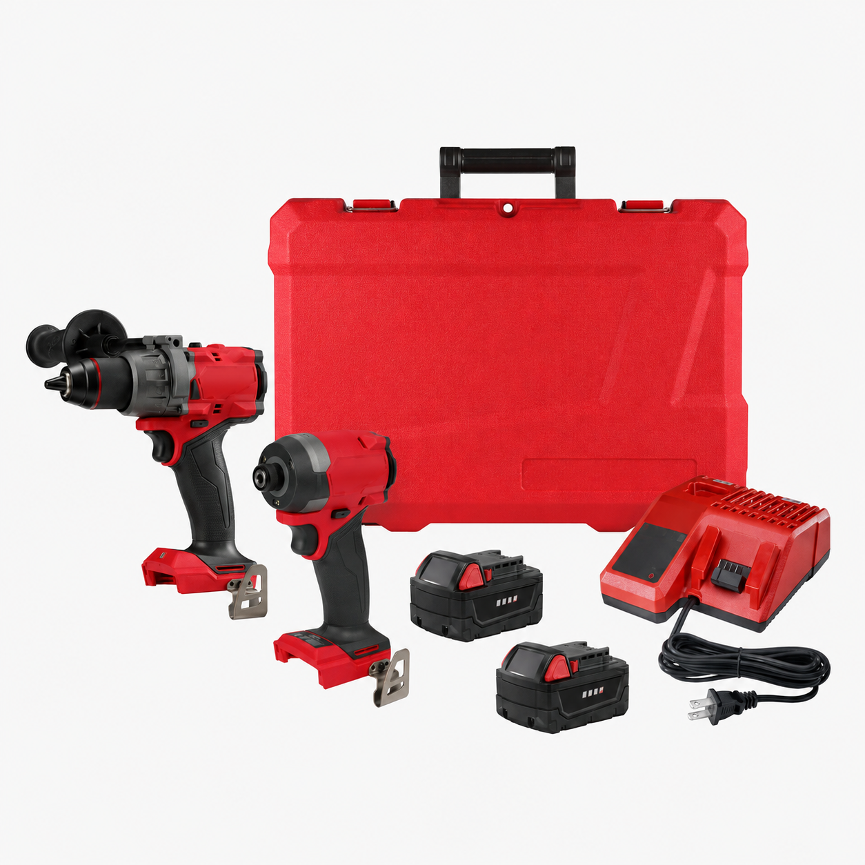 🔥 18V Brushless Cordless Drill & Impact Driver Combo Kit with 2 Batteries & Case