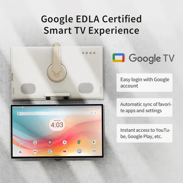 Portable Smart TV – 25” FHD Touchscreen Display with Android 14, Built‑In Battery & Rolling Stand 📺✨