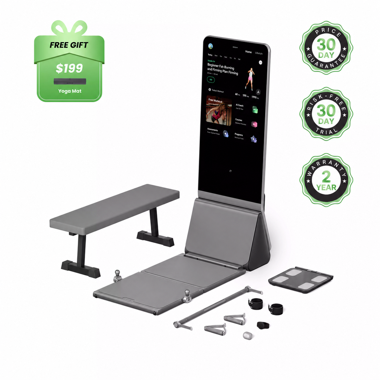 🔥 All-in-One AI Home Gym – 4K Touchscreen, Adaptive Resistance & Full-Body Training