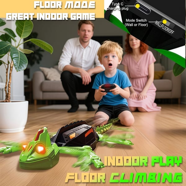 Infrared Wall-Climbing Gecko RC Toy with Lights 🦎✨