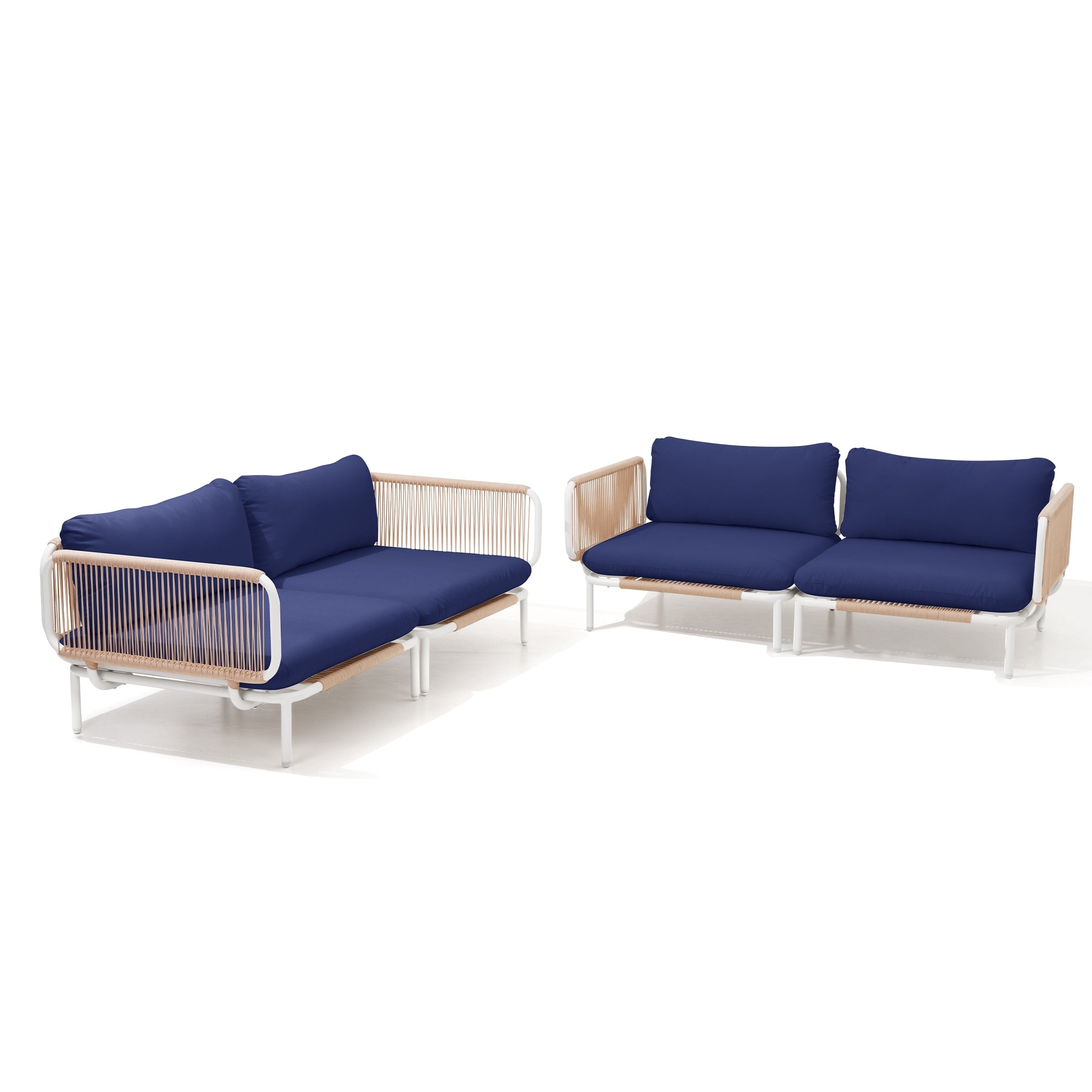 Outdoor Cushioned Sectional Sofa Chat Set Patio Furniture Conversation Set, Free Combination