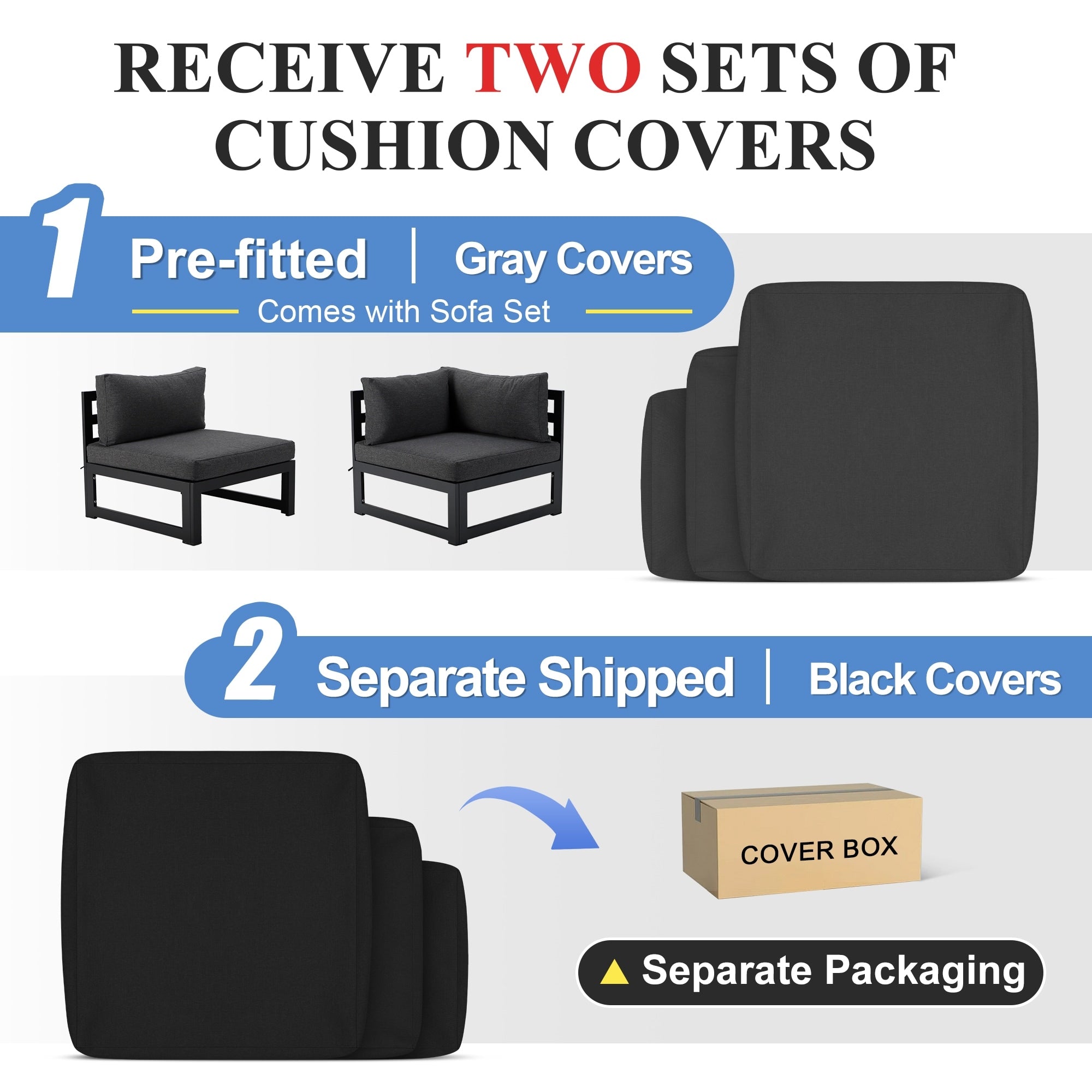 FINCATI Aluminum Outdoor Patio Furniture Conversation Sectional Sofa Set